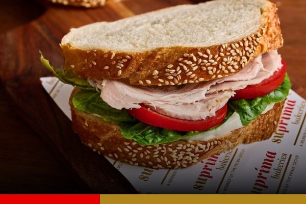 turkey and salad sandwich on white bread